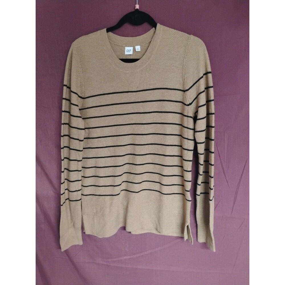 Gap Sweater Womens Pullover Medium Tanish Brown Black Knit